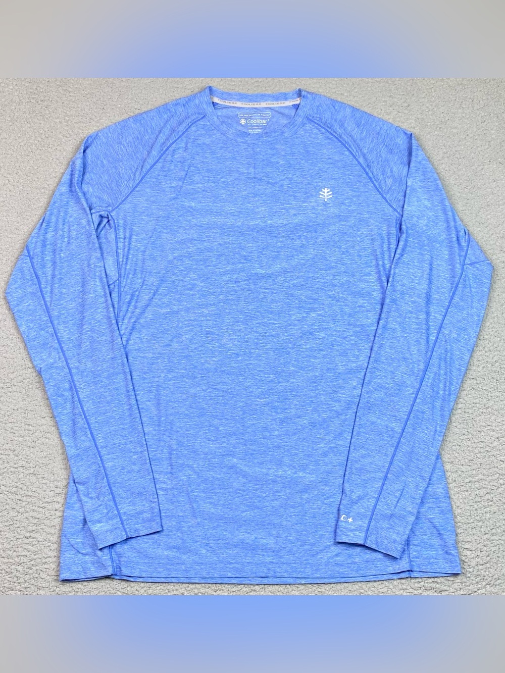 Coolibar Shirt Men's Size L Tall Blue Long Sleeve UPF 50+ Stretch Outdoor Summer
